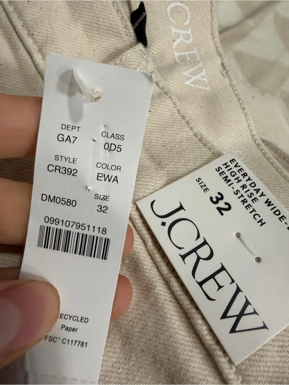 J crew ecru Everyday wide-leg ankle jean in semi-stretch